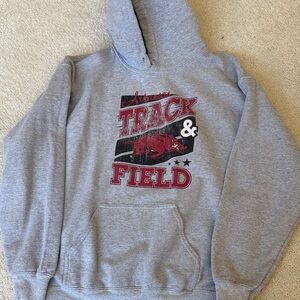 Gray Arkansas Track & Field Hoodie